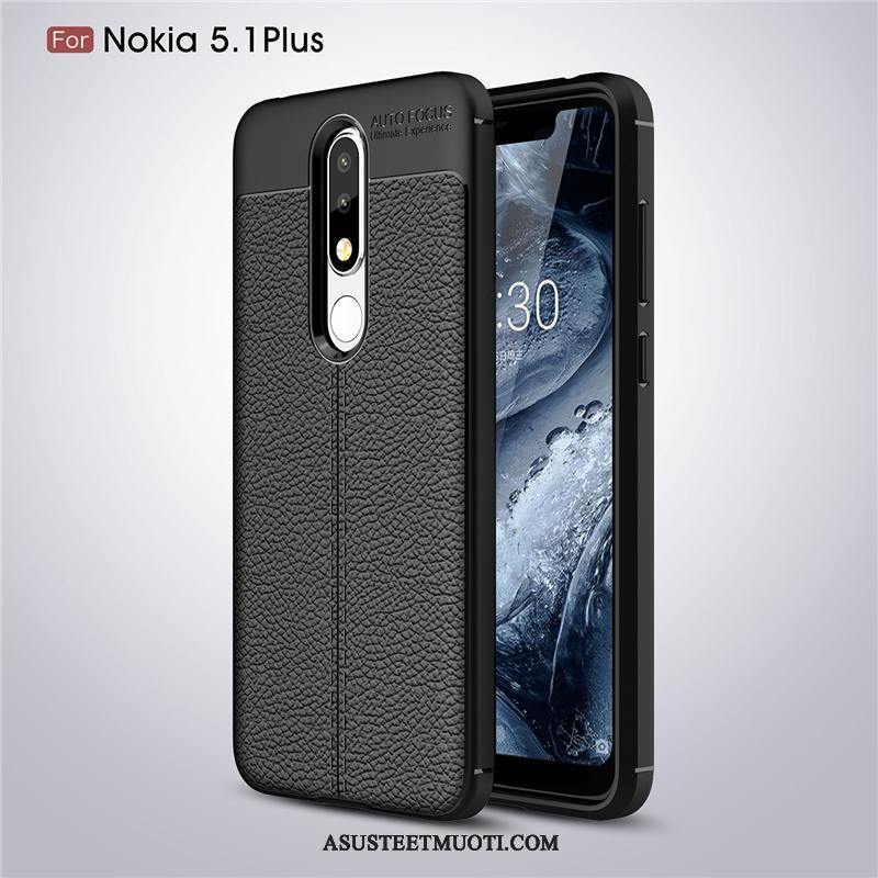 Nokia 5.1 Plus Kuori Kuoret Suojaus Kukkakuvio Nahka Pehmeä Neste Silikoni