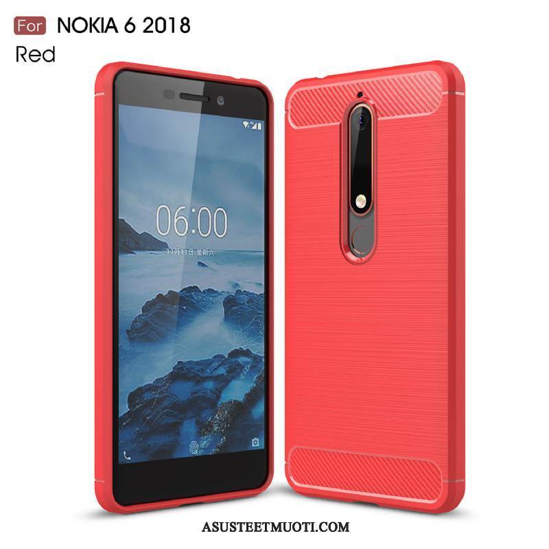 Nokia 6.1 Kuoret Kuori Puhelimen Kotelo Punainen Yksinkertainen