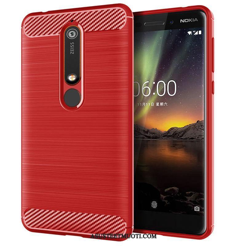 Nokia 6.1 Kuoret Musta Kotelo Kuori Silikoni Murtumaton