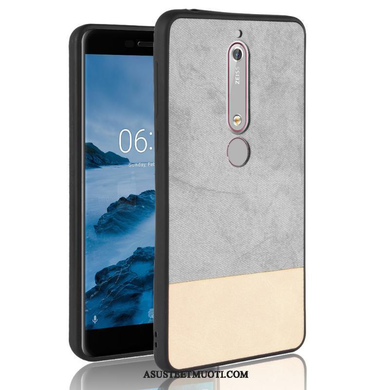 Nokia 6.1 Kuori Kuoret Värisävyt Nahka All Inclusive Puhelimen