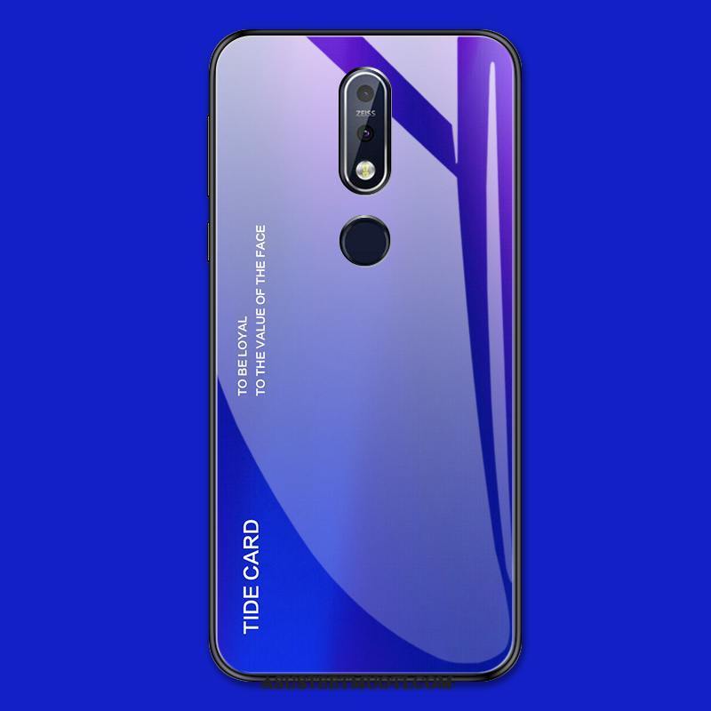 Nokia 7.1 Kuoret All Inclusive Kaltevuus Lasi Suojaus Violetti