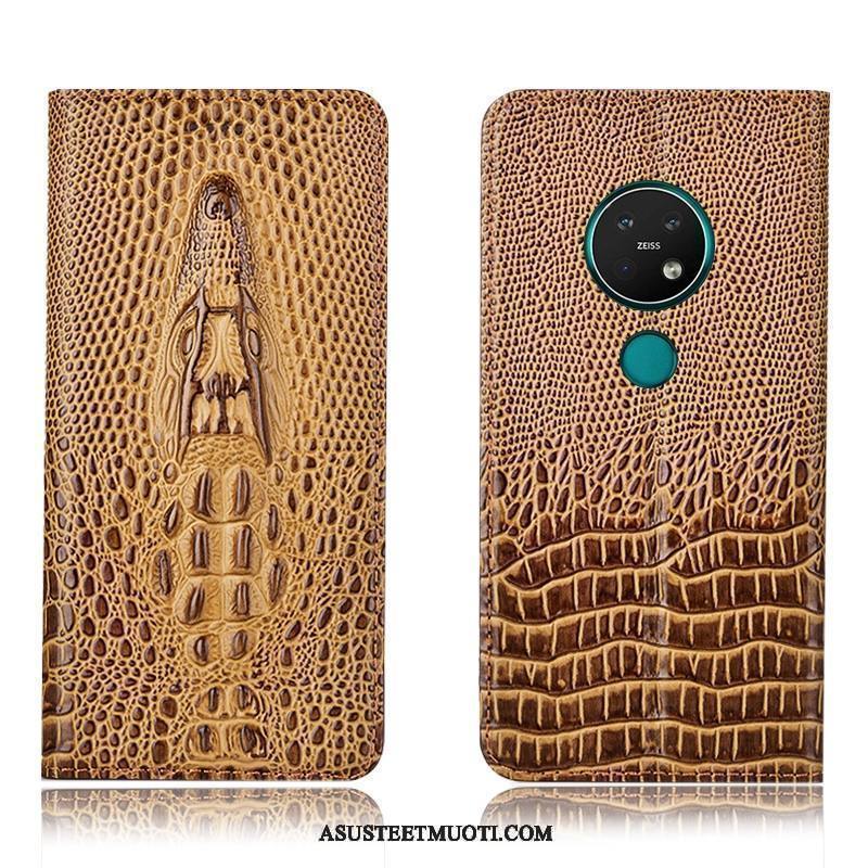Nokia 7.2 Kuori Kuoret Nahkakotelo Keltainen Suojaus All Inclusive