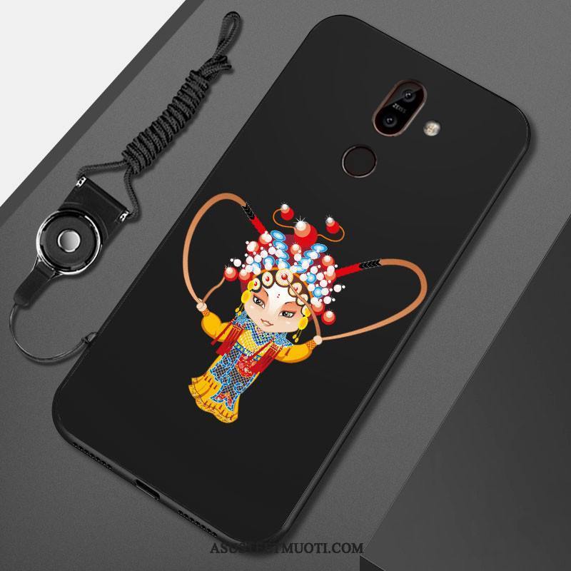 Nokia 7 Plus Kuoret Pehmeä Neste Musta Suojaus Murtumaton Kotelo
