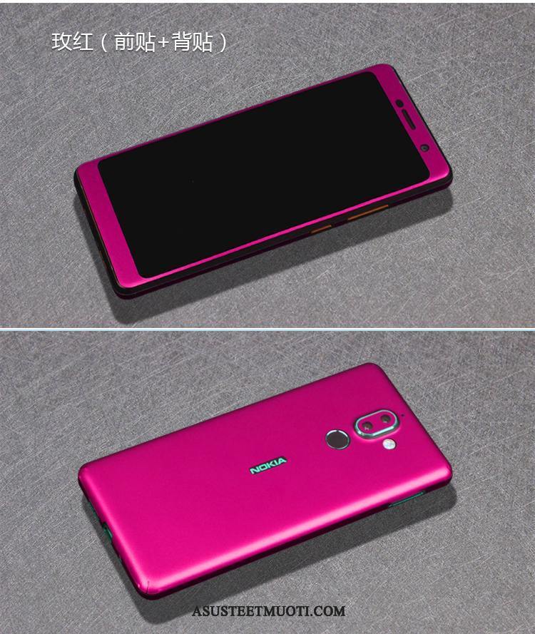 Nokia 7 Plus Kuoret Suojaus Kukkakuvio Sininen Puhelimen Näytönsuojus