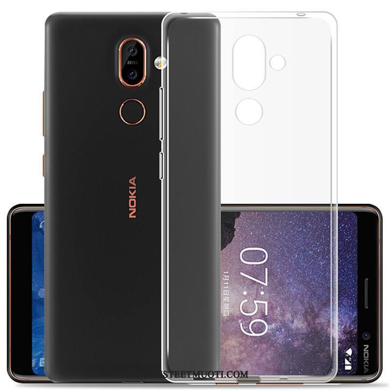 Nokia 7 Plus Kuori Kuoret Puhelimen Kevyt Valkoinen Läpinäkyvä Silikoni