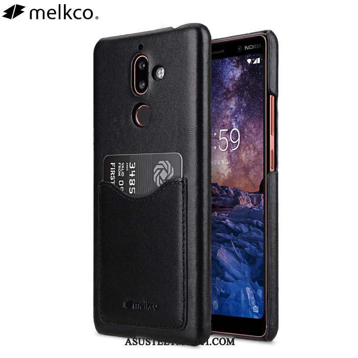 Nokia 7 Plus Kuori Kuoret Takakansi Puhelimen Aito Nahka Suojaus