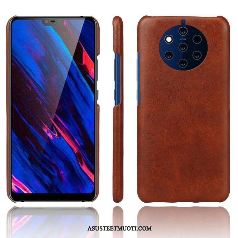 Nokia 9 Pureview Kuoret Vuosikerta Suojaus Punainen Kukkakuvio Takakansi