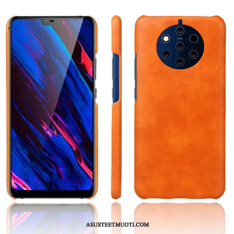 Nokia 9 Pureview Kuoret Vuosikerta Suojaus Punainen Kukkakuvio Takakansi