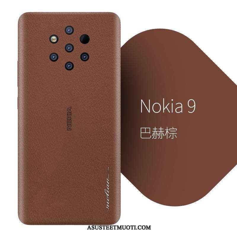 Nokia 9 Pureview Kuori Kuoret Puhelimen Ultra All Inclusive Punainen Aito Nahka