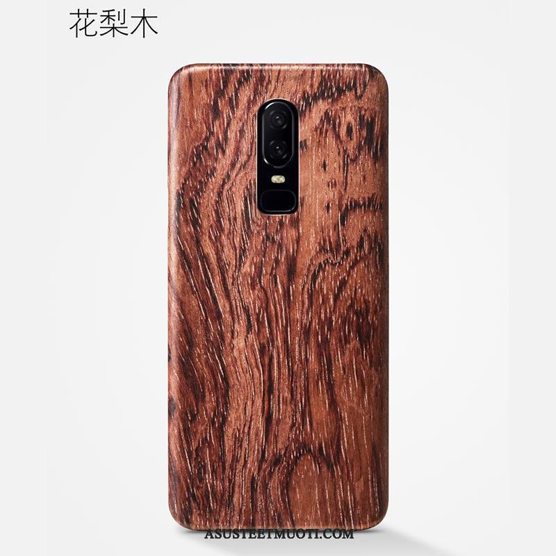 Oneplus 6 Kuoret Pesty Suede Kuori Kotelo Puu Suojaus