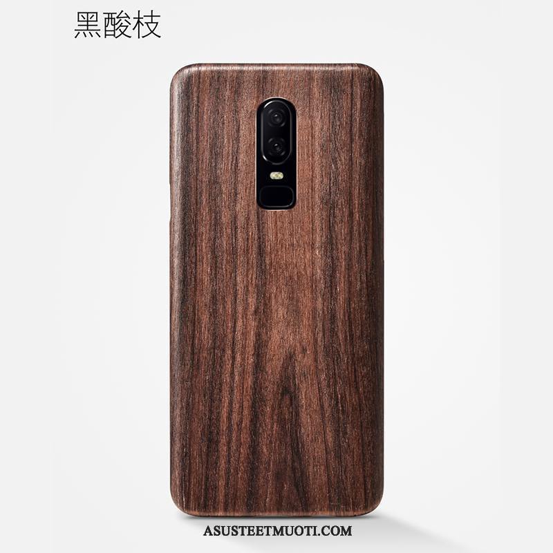 Oneplus 6 Kuoret Pesty Suede Kuori Kotelo Puu Suojaus