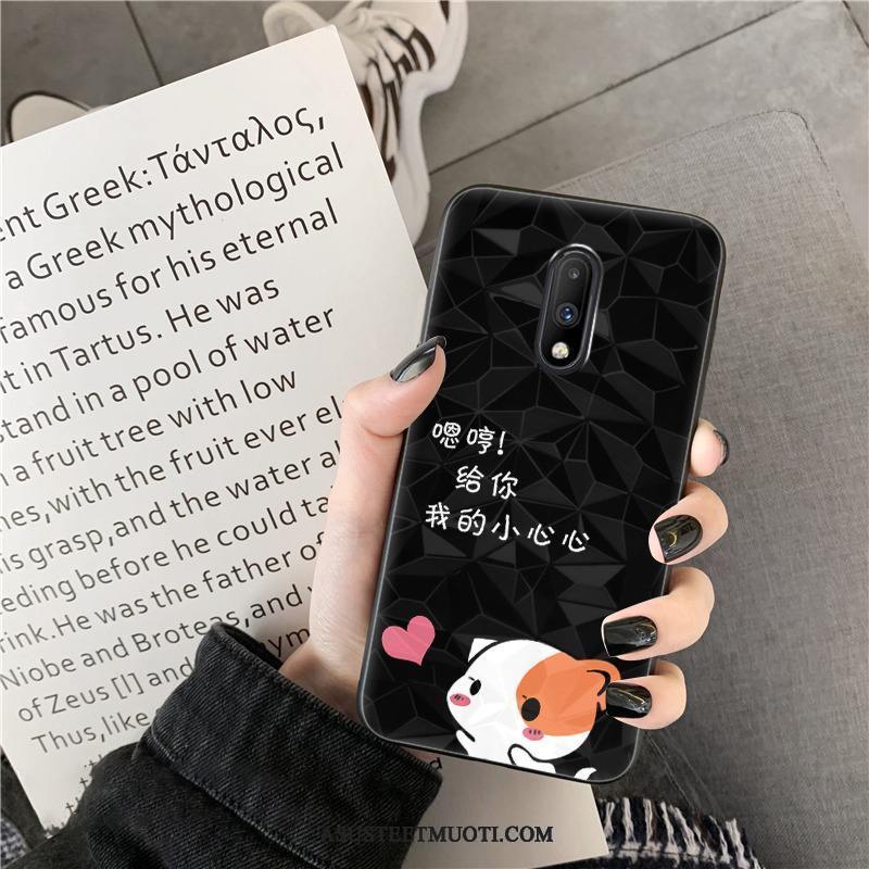 Oneplus 7 Kuoret Kuori Timantti Musta Kulta Sarjakuva