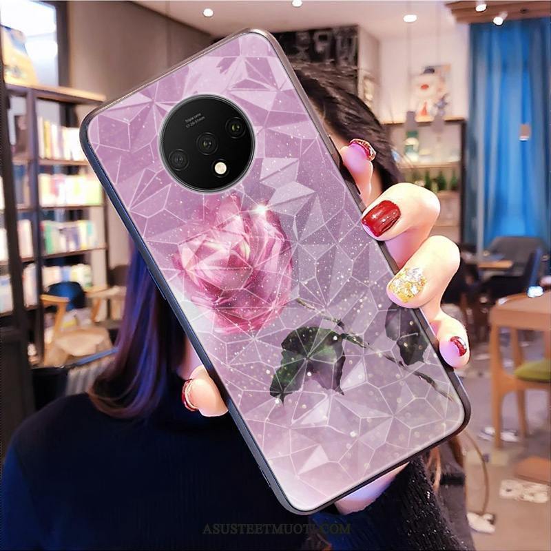 Oneplus 7t Kuoret Violetti Timantti Suojaus Kuori Kukkakuvio