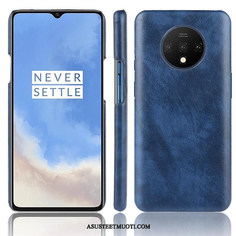 Oneplus 7t Kuori Kuoret Punainen Kukkakuvio Nahka Litsi