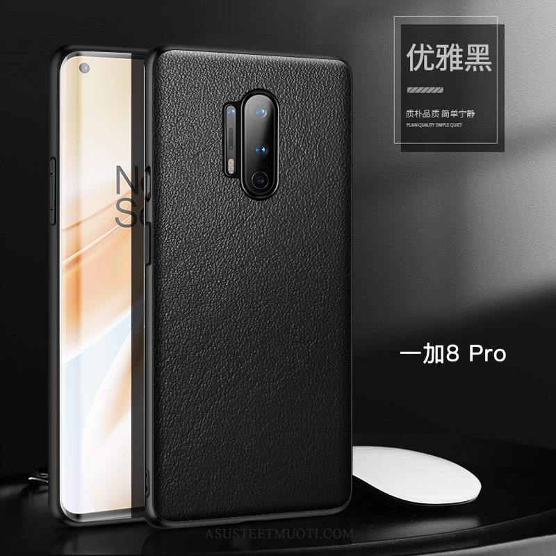 Oneplus 8 Pro Kuori Kuoret Suojaus Yksinkertainen Kotelo Murtumaton Aito Nahka