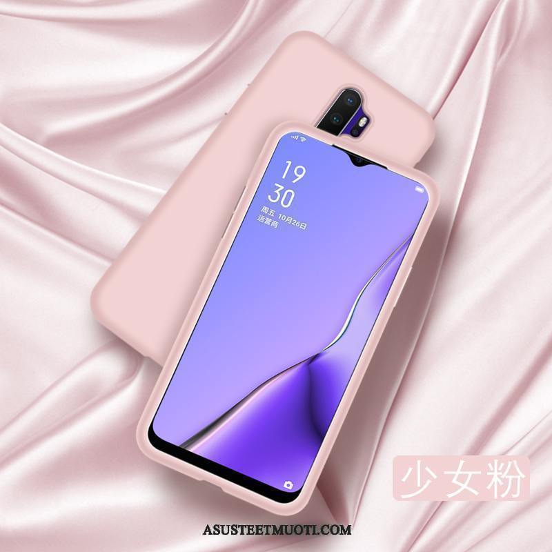 Oppo A5 2020 Kuoret Silikoni Musta Näytönsuojus Murtumaton Kuori