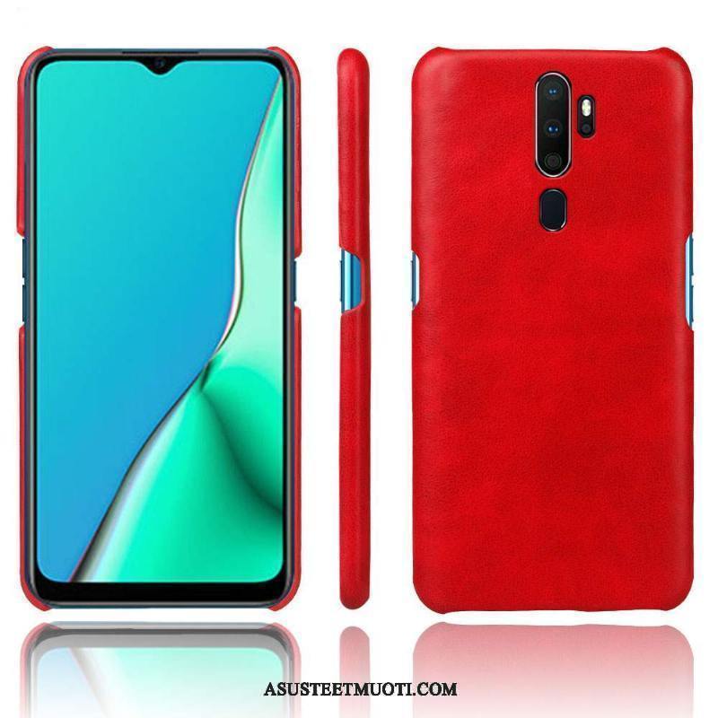 Oppo A9 2020 Kuoret Nahka Kuori Kotelo Suojaus Murtumaton