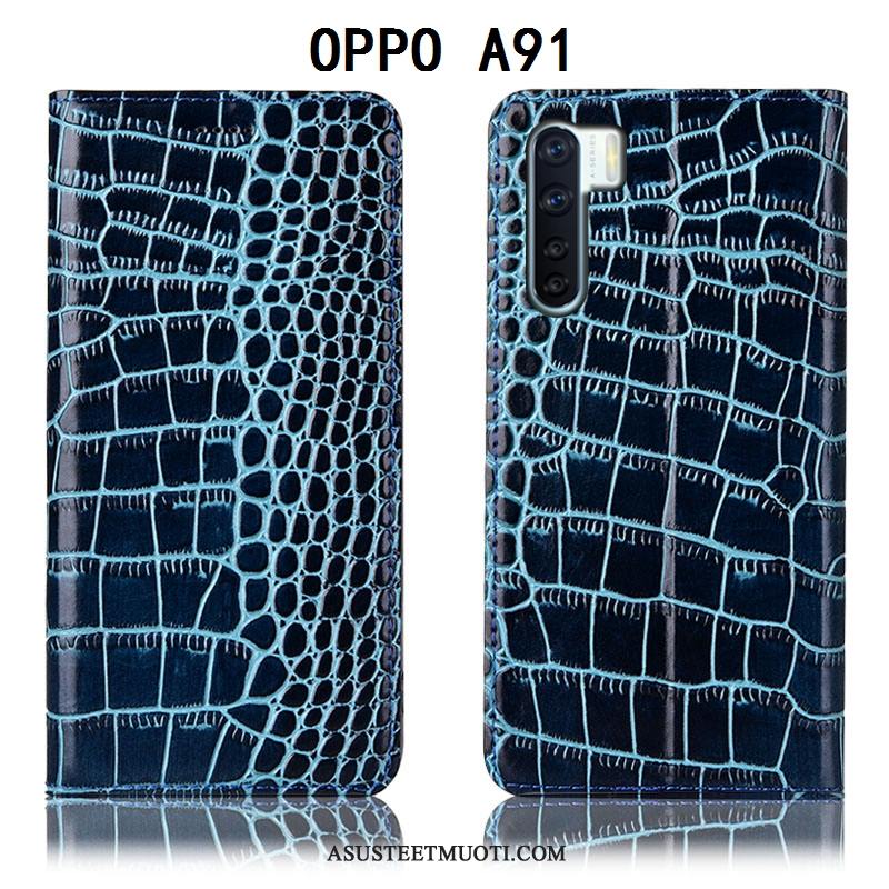 Oppo A91 Kuoret All Inclusive Nahkakotelo Kuori Murtumaton Puhelimen