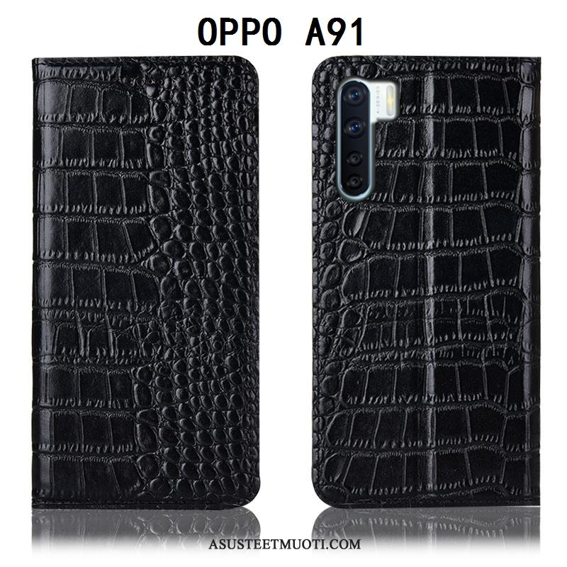 Oppo A91 Kuoret All Inclusive Nahkakotelo Kuori Murtumaton Puhelimen