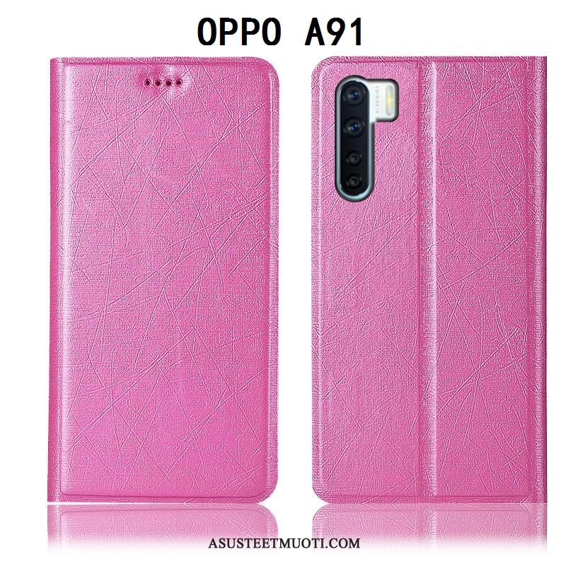 Oppo A91 Kuoret Kotelo Musta Johdin Murtumaton Kuori