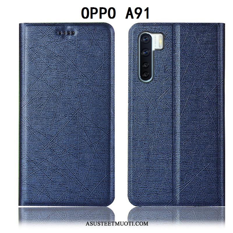 Oppo A91 Kuoret Kotelo Musta Johdin Murtumaton Kuori