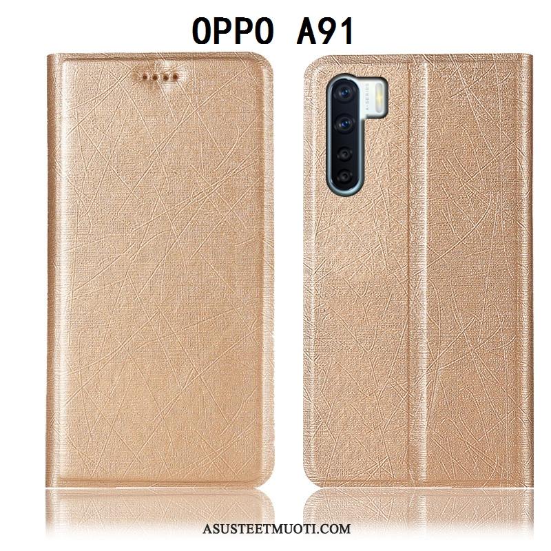 Oppo A91 Kuoret Kotelo Musta Johdin Murtumaton Kuori