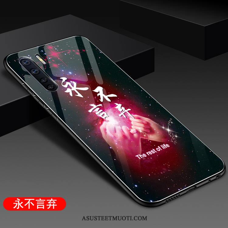 Oppo A91 Kuoret Puhelimen Suojaus Musta Kotelo Lasi