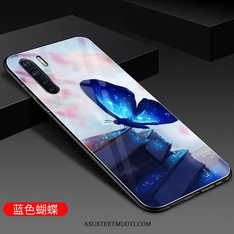 Oppo A91 Kuoret Puhelimen Suojaus Musta Kotelo Lasi