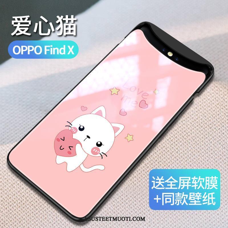 Oppo Find X Kuoret Puhelimen Sarjakuva Kuori Takakansi Lasi