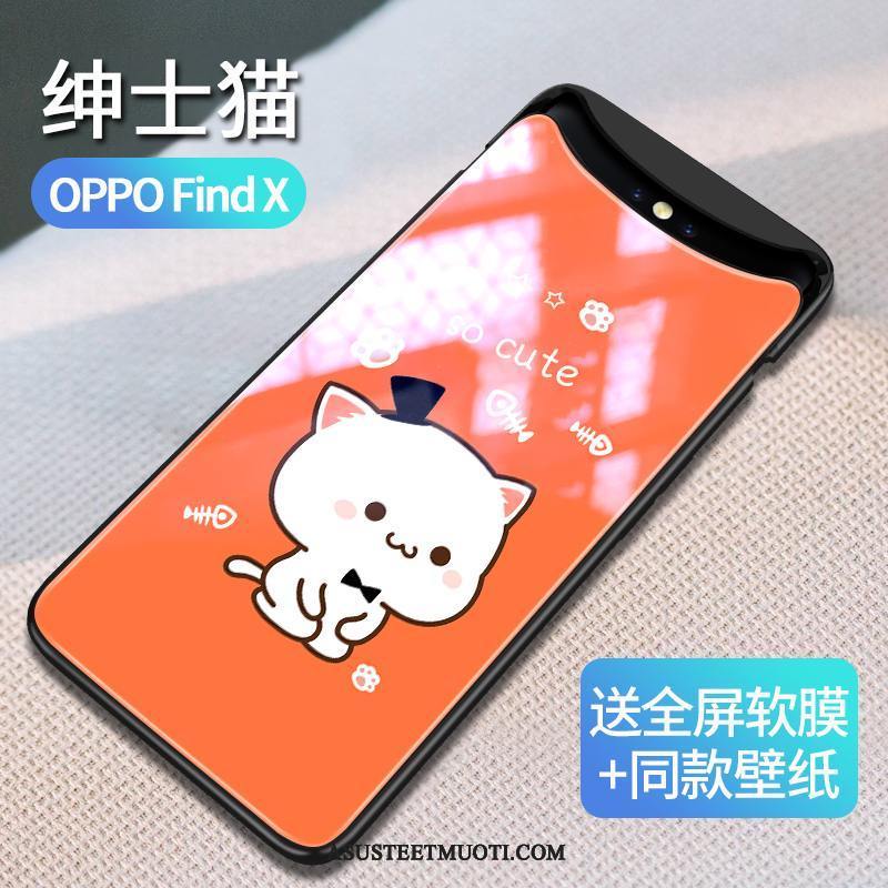 Oppo Find X Kuoret Puhelimen Sarjakuva Kuori Takakansi Lasi