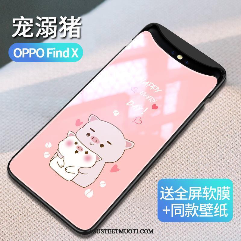 Oppo Find X Kuoret Puhelimen Sarjakuva Kuori Takakansi Lasi