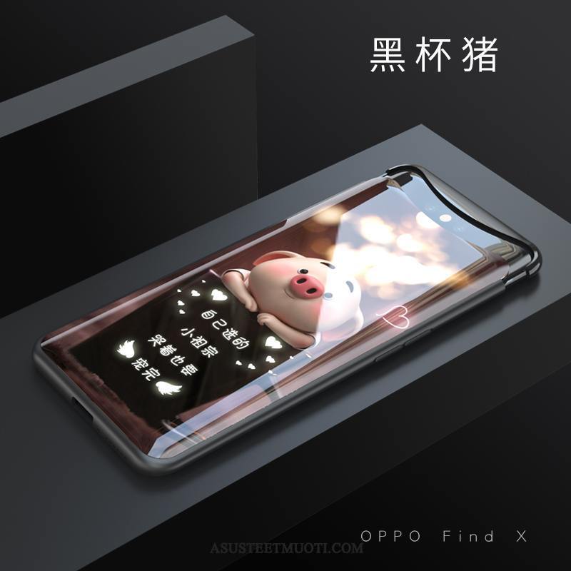 Oppo Find X Kuoret Suojaus Punainen Lasi Kuori Kotelo