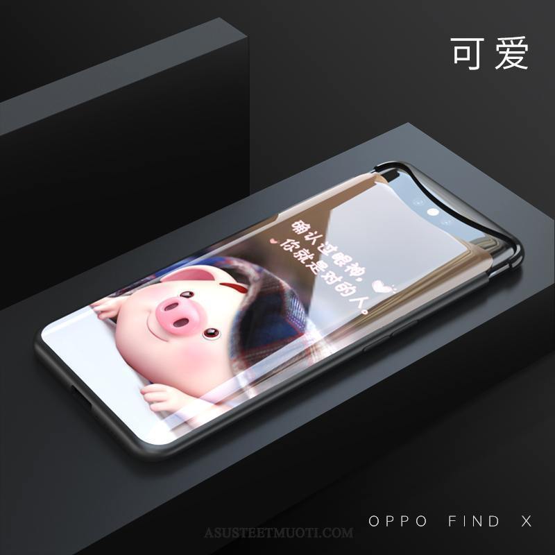 Oppo Find X Kuoret Suojaus Punainen Lasi Kuori Kotelo