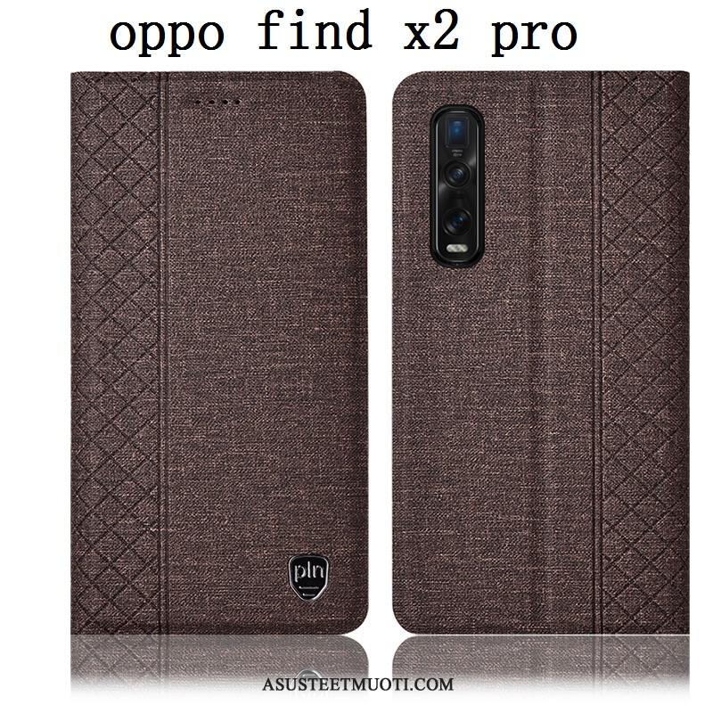 Oppo Find X2 Pro Kuoret Kotelo Murtumaton Nahkakotelo Kuori Puhelimen