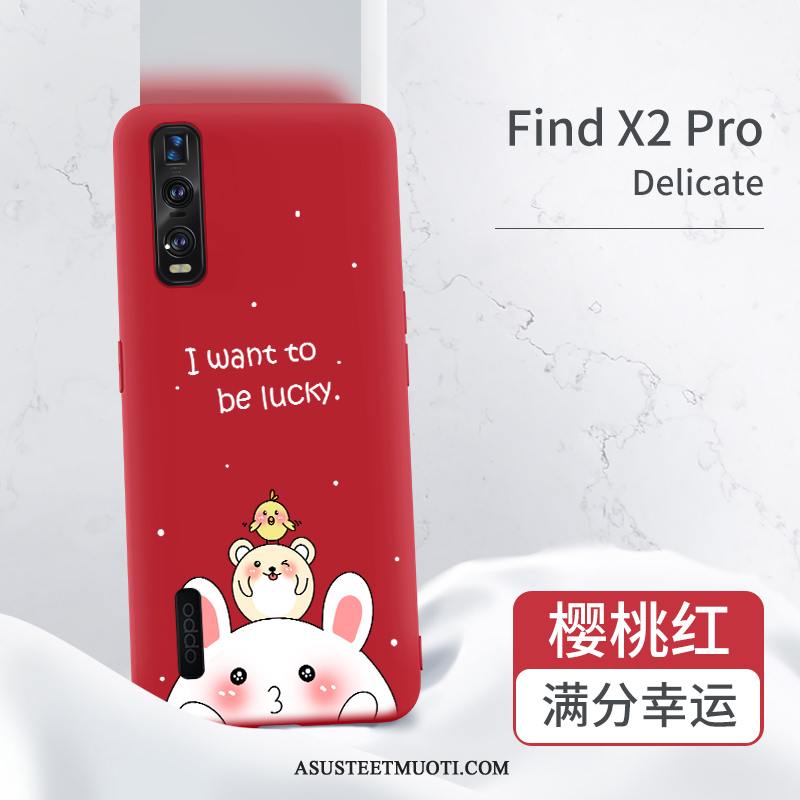 Oppo Find X2 Pro Kuoret Pehmeä Neste Kuori Punainen Puhelimen Silikoni