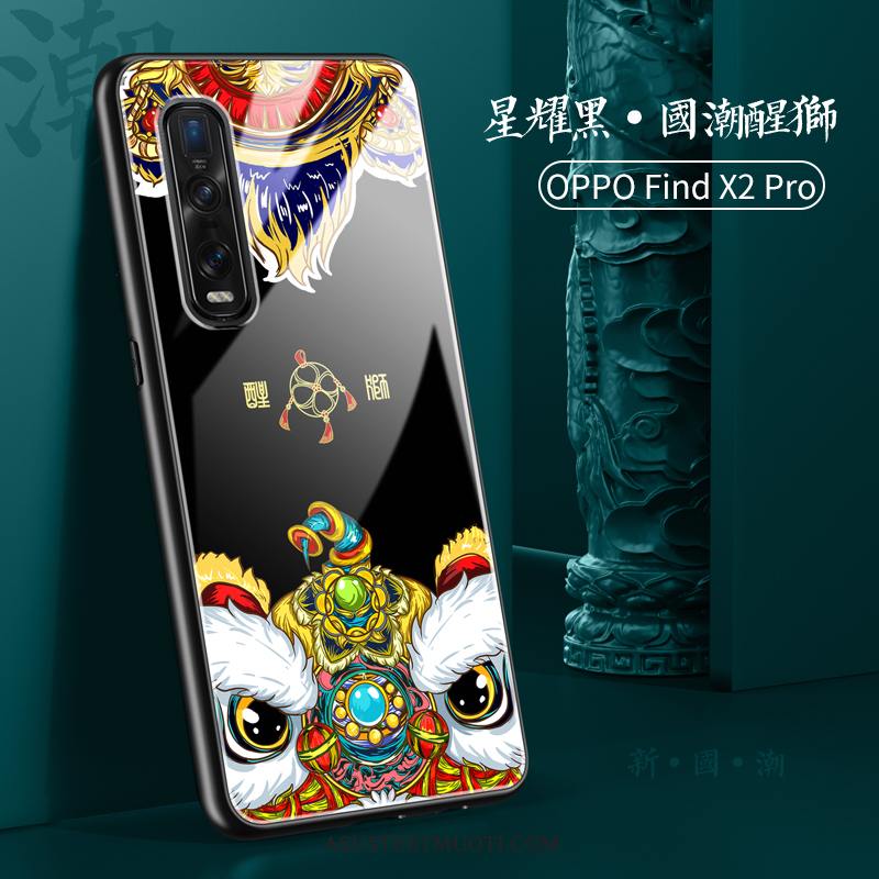 Oppo Find X2 Pro Kuoret Puhelimen Kiinalainen Tyyli Musta All Inclusive Pehmeä Neste