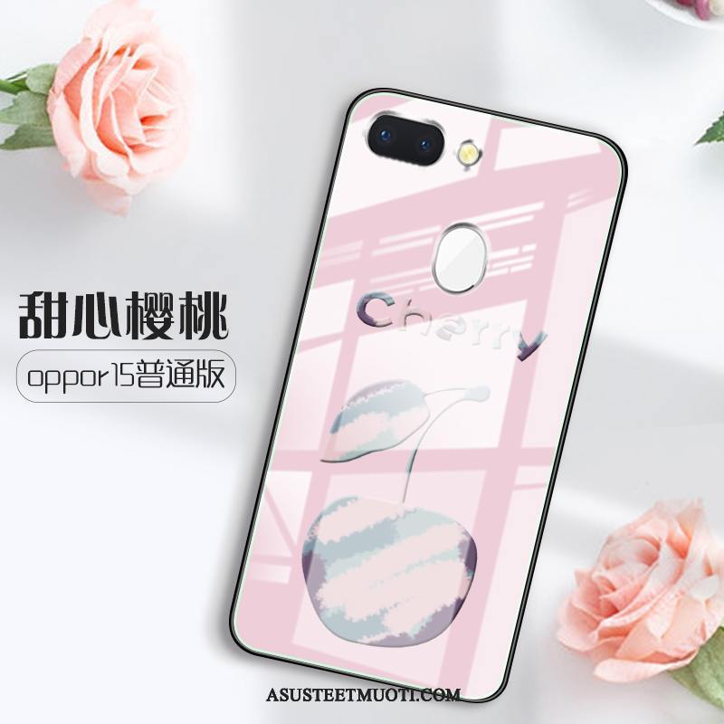 Oppo R15 Kuoret Vihreä Kotelo Ohut Lasi Silikoni