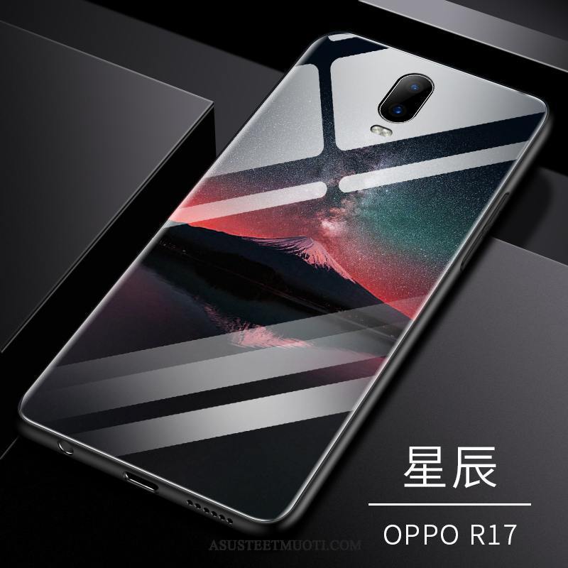 Oppo R17 Kuoret Luova Lasi Silikoni Karkaisu Kuori