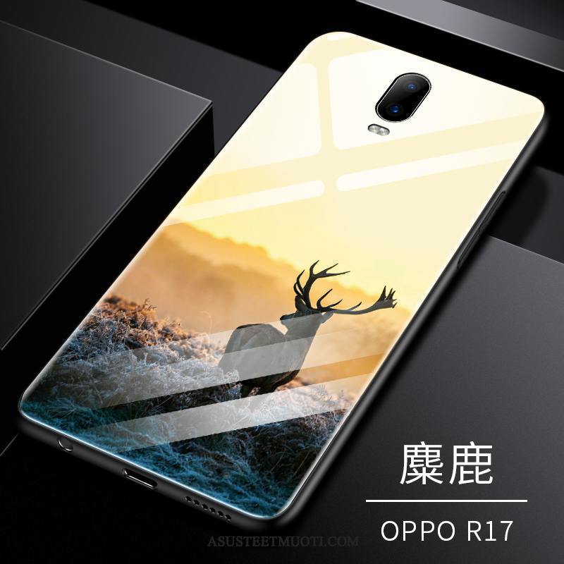 Oppo R17 Kuoret Luova Lasi Silikoni Karkaisu Kuori