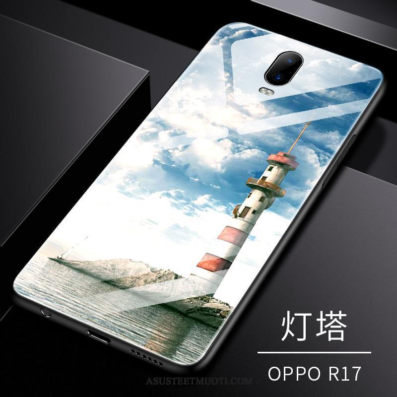 Oppo R17 Kuoret Luova Lasi Silikoni Karkaisu Kuori