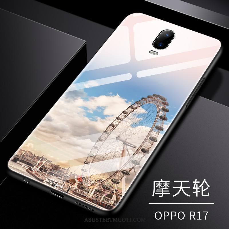 Oppo R17 Kuoret Luova Lasi Silikoni Karkaisu Kuori