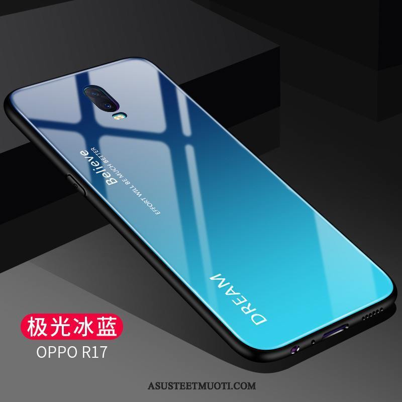 Oppo R17 Kuori Kuoret Lasi Peili Persoonallisuus Kaltevuus Pesty Suede