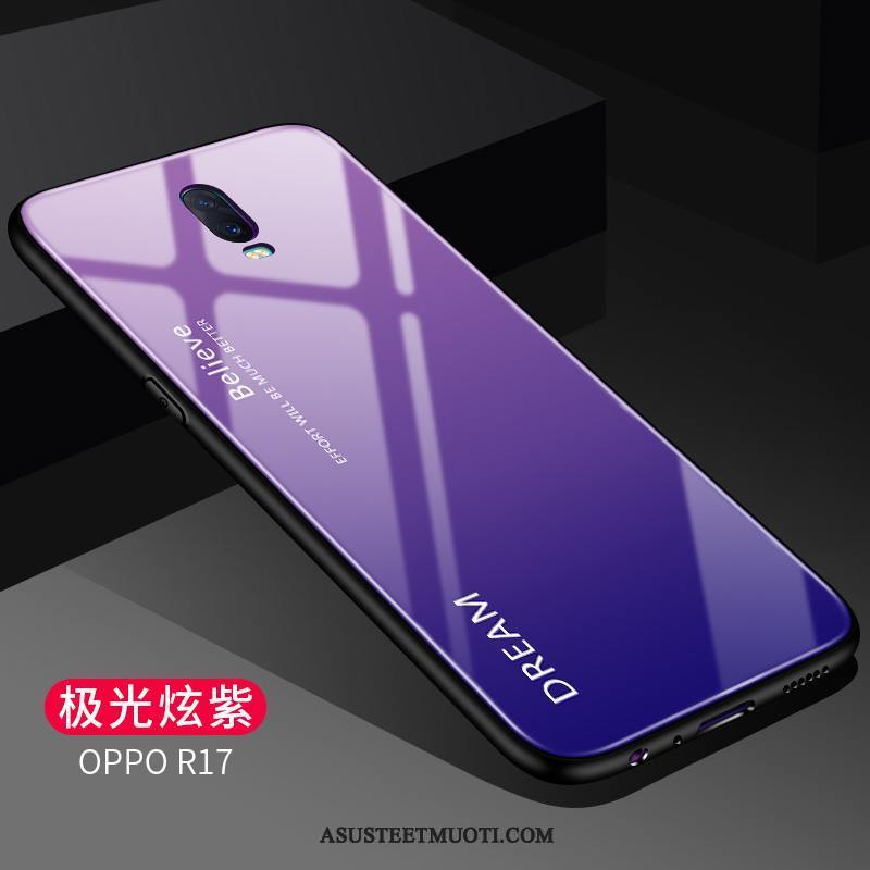 Oppo R17 Kuori Kuoret Lasi Peili Persoonallisuus Kaltevuus Pesty Suede