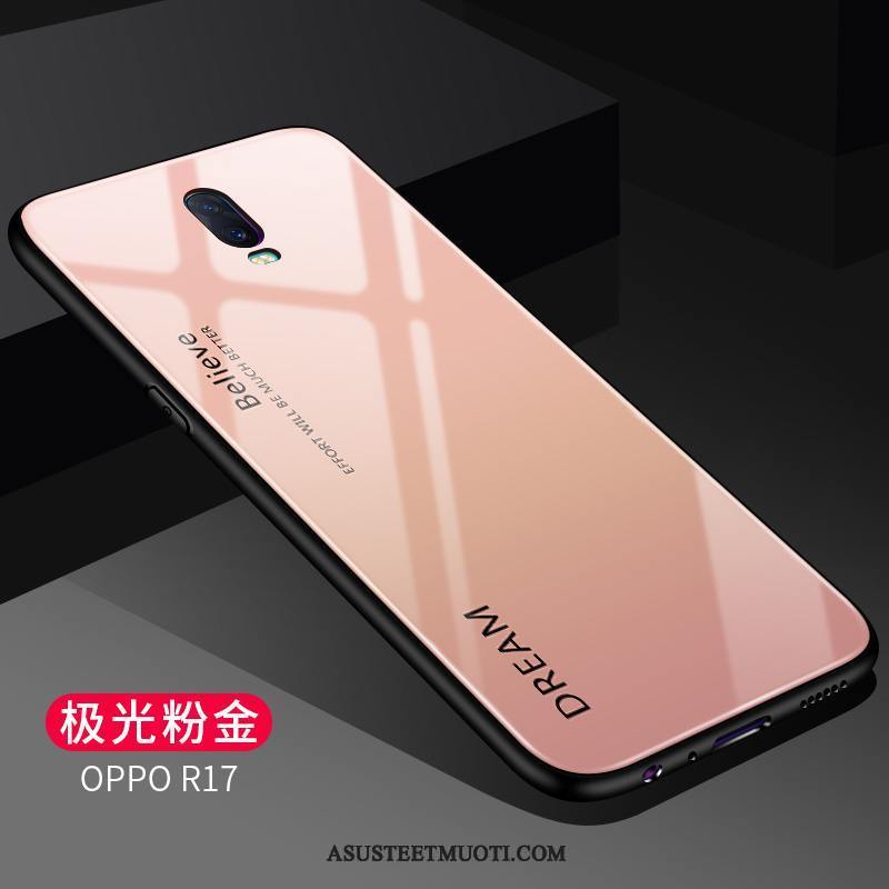 Oppo R17 Kuori Kuoret Lasi Peili Persoonallisuus Kaltevuus Pesty Suede