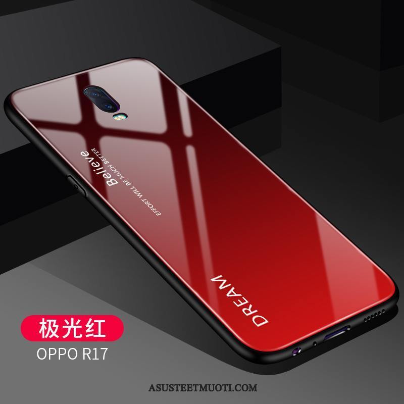 Oppo R17 Kuori Kuoret Lasi Peili Persoonallisuus Kaltevuus Pesty Suede