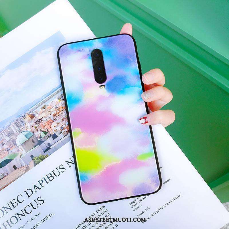 Oppo R17 Pro Kuori Kuoret Monivärinen Silikoni Net Red Lasi Uusi