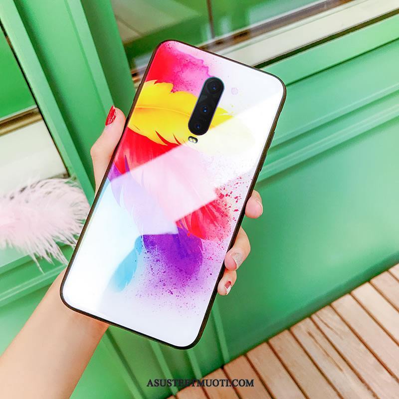 Oppo R17 Pro Kuori Kuoret Monivärinen Silikoni Net Red Lasi Uusi