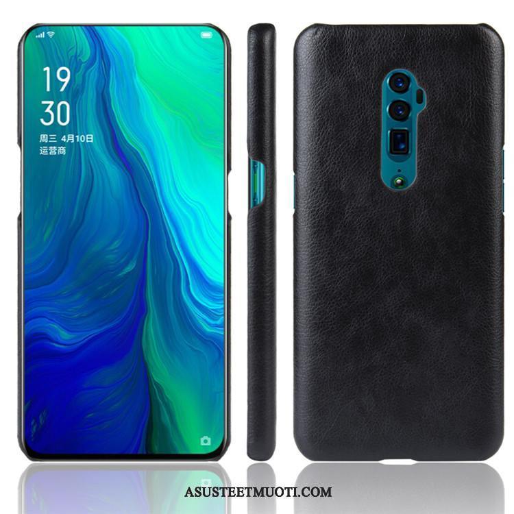 Oppo Reno 10x Zoom Kuoret Suojaus Kotelo Kuori Litsi Nahka