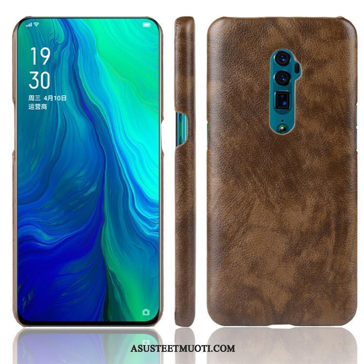 Oppo Reno 10x Zoom Kuoret Suojaus Kotelo Kuori Litsi Nahka