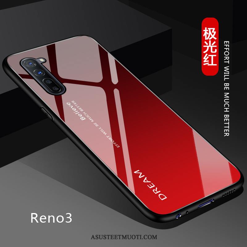 Oppo Reno 3 Kuoret Kiinteä Väri Pehmeä Neste Puhelimen Suojaus Net Red